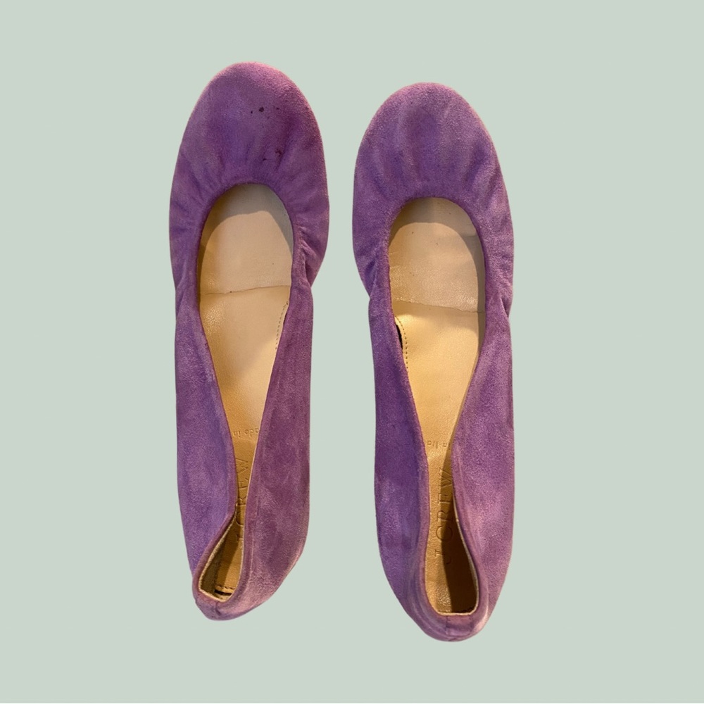 Purple Jcrew Suede Flats Size 8